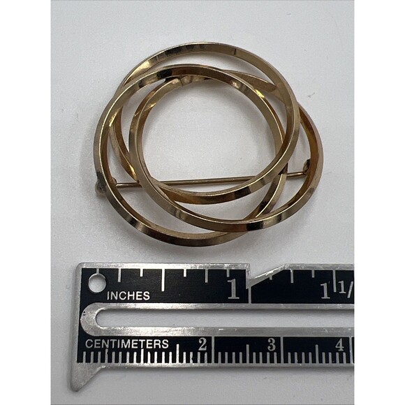 Van Dell Vintage 1/20 12k GF Intertwined Infinity Rings Brooch Pin - Picture 9 of 9